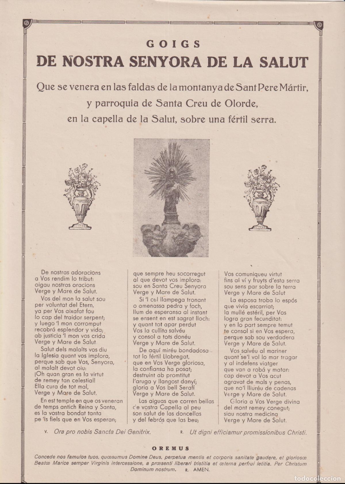 Collecting paper: GOIGS DE NOSTRA SENYORA DE LA SALUT ES VENERA A SANT PERE M&Agrave;RTIR
