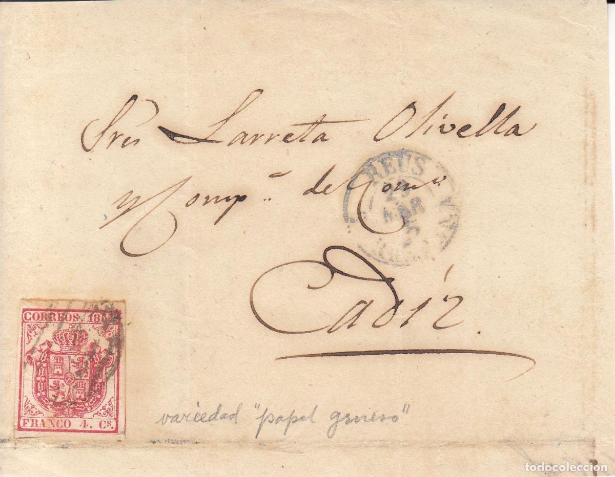Coleccionismo: CRCAR073 FRONTAL CON SELLO N&ordm; 23( VARIEDAD PAPEL GRUESO). DE REUS A CADIZ