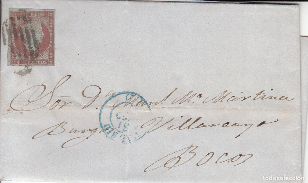 Coleccionismo: CRCAR083 CARTA COMPLETA CON SELLO N&ordm; 40. PARRILLA NEGRA Y FECHADOR TIPO I EN AZUL