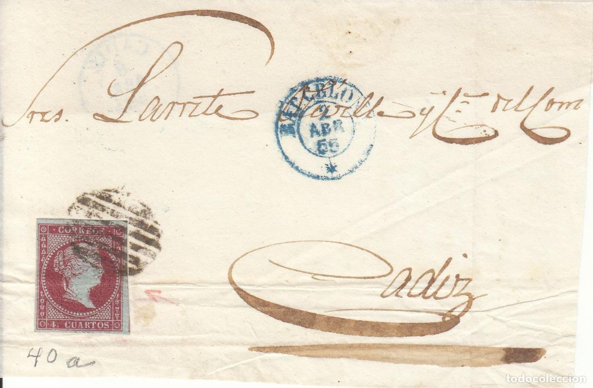 Coleccionismo: CRCAR088 FRONTAL CON SELLO N&ordm; 40a. PARRILLA NEGRA Y FECHADOR AZUL
