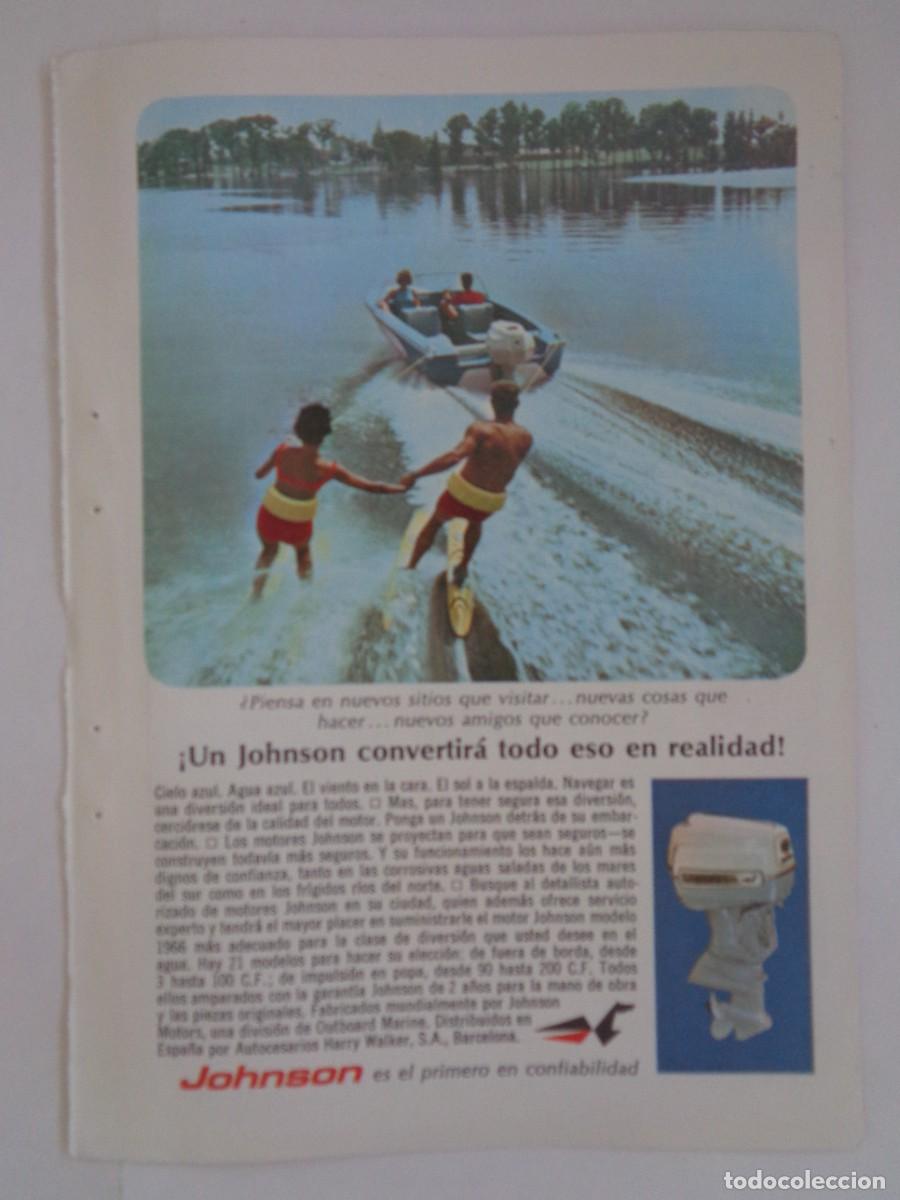 Collecting paper: HOJA DE REVISTA CON ANUNCIO DE MOTORES DE FUERABORDA DE JOHNSON . A&Ntilde;OS 50