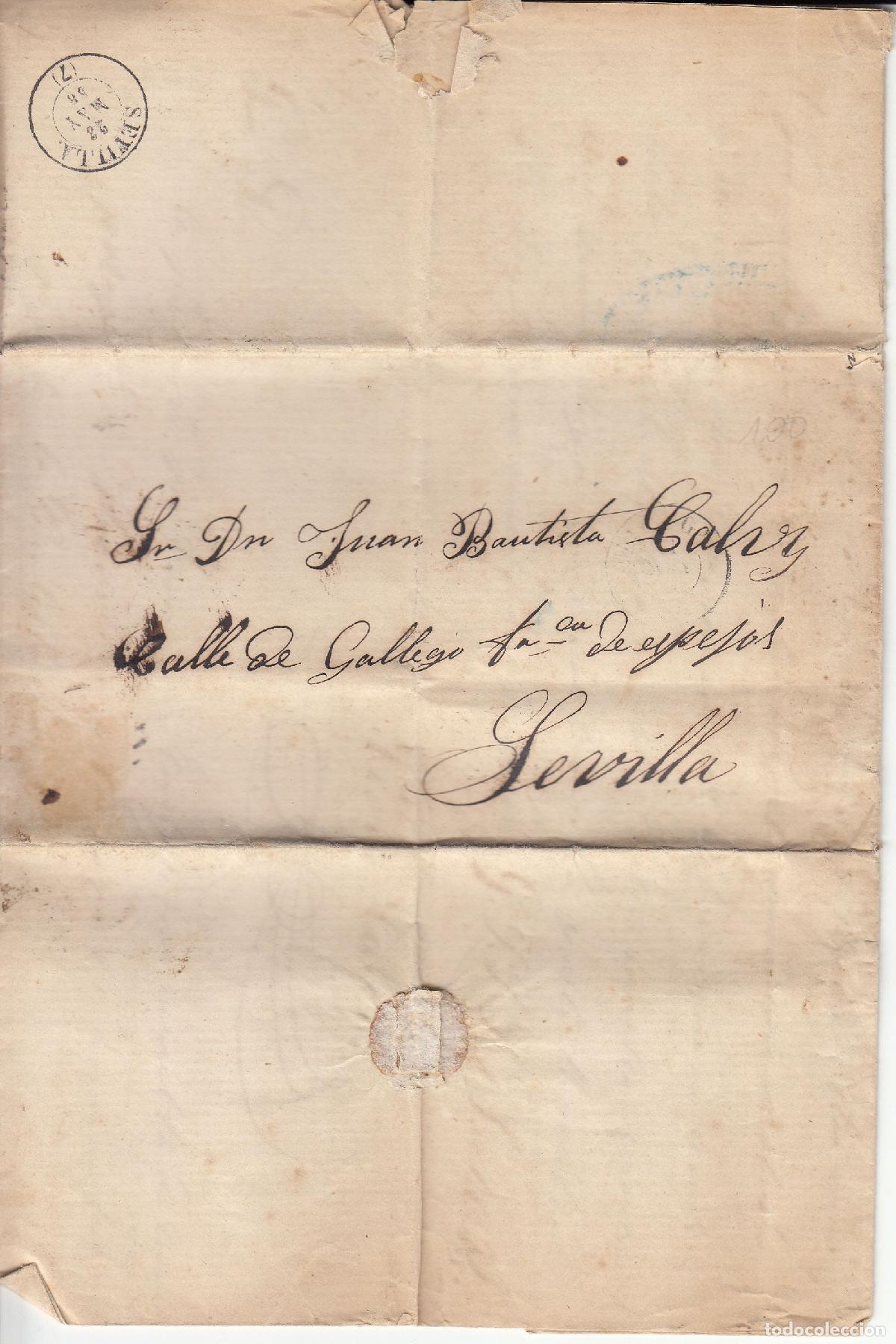 Coleccionismo: CRCAR350 CARTA COMPLETA DE MALAGA A SEVILLA VER DESCRIPCON EN FOTO