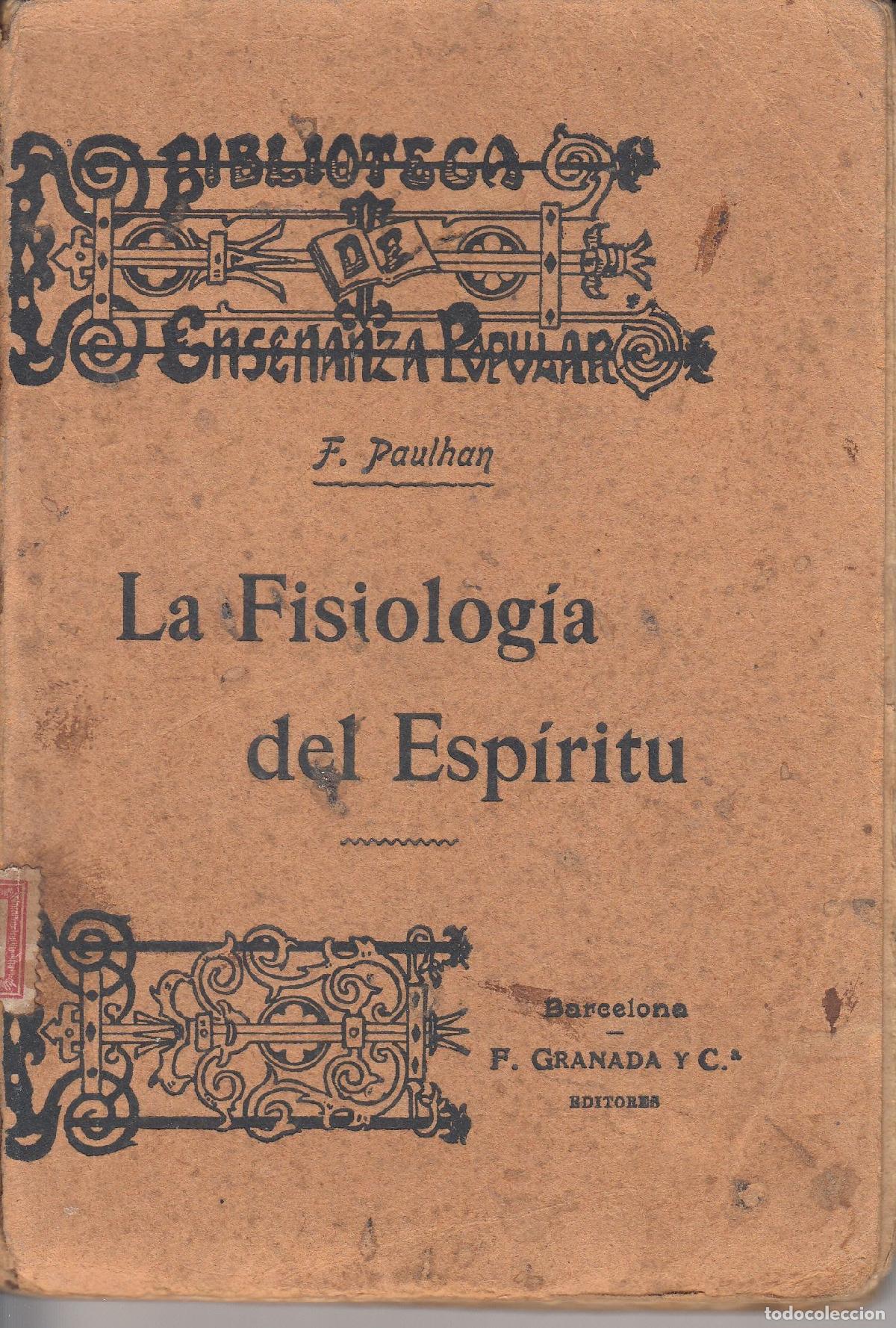 Sammeln: CRTAR019 LIBRO ANTIGUO 1907 LA FILOSOFIA DEL ESPIRITU
