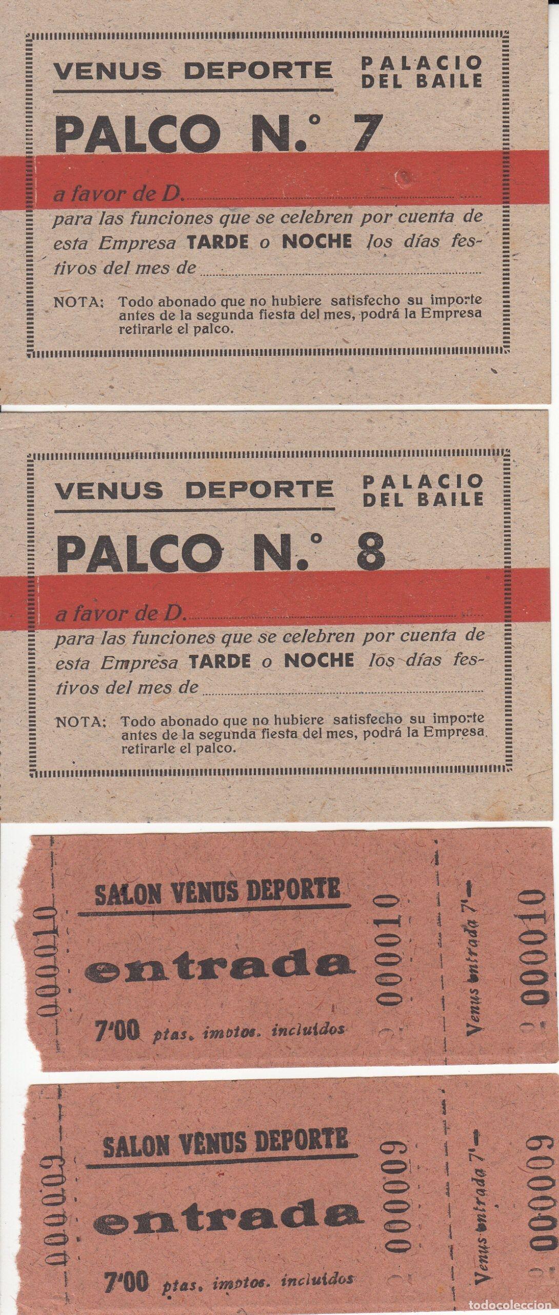 Sammeln: CRTAR020 JUEGO DE ENTRADAS PARA PALCO DEL PALACIO DEL BAILE DE BARCELONA