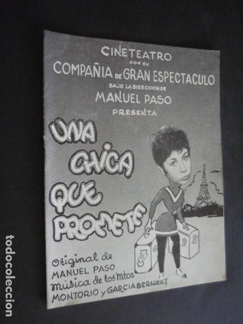 Sammelleidenschaft Papier: UNA CHICA QUE PROMETE MANUEL PASO LINA MORGAN PROGRAMA CINE TEATRO 1962