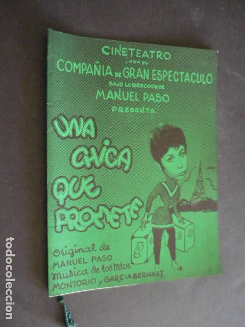 Sammelleidenschaft Papier: UNA CHICA QUE PROMETE MANUEL PASO LINA MORGAN PROGRAMA CINE TEATRO 1962