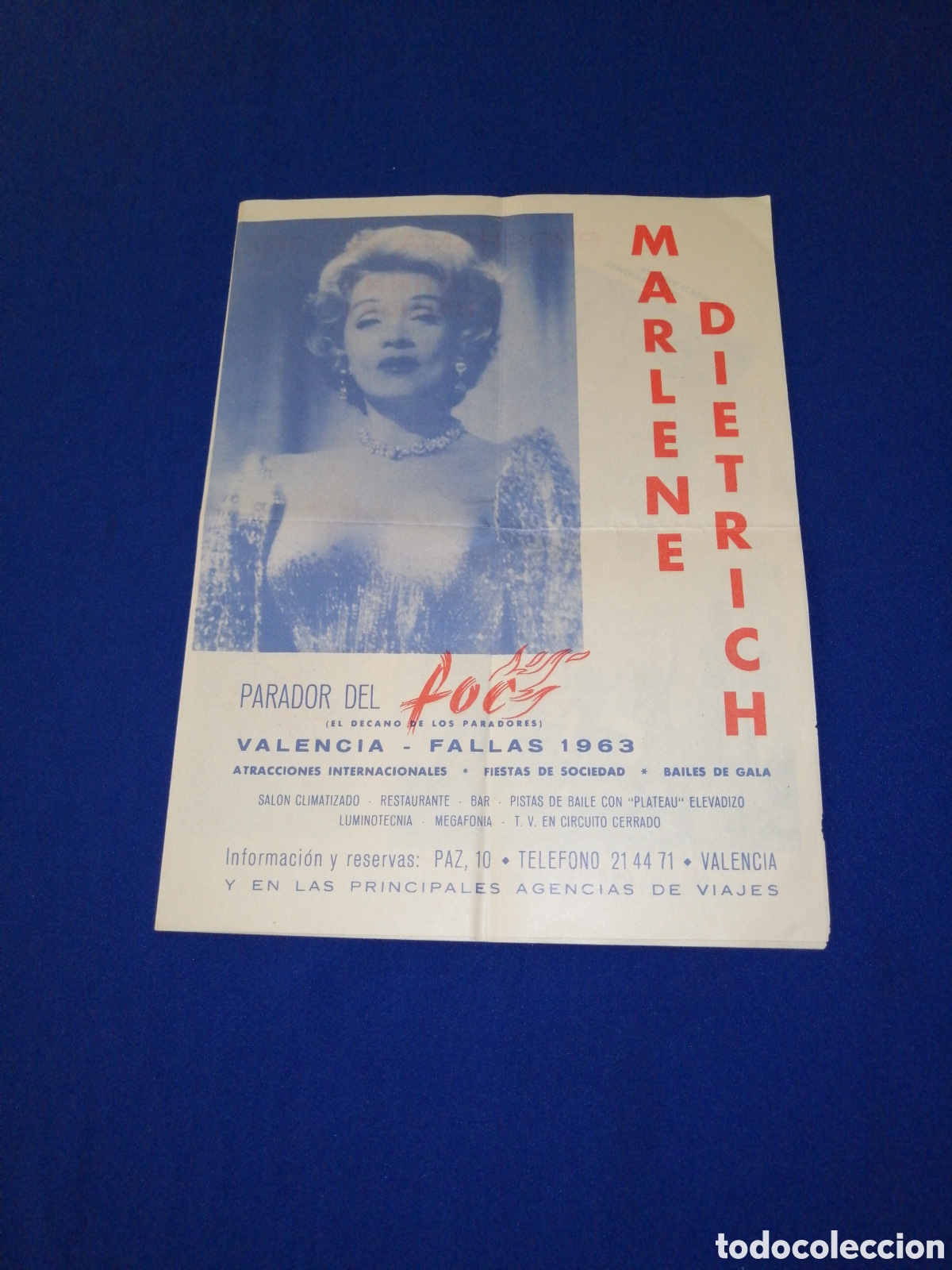 Collezionismo: PARADOR DEL FOC FALLAS 1963 MARLENE DIETRICH - JOHNNY HALLIDAY - JAYNE MANSFIELD - SALOME -FALLAS