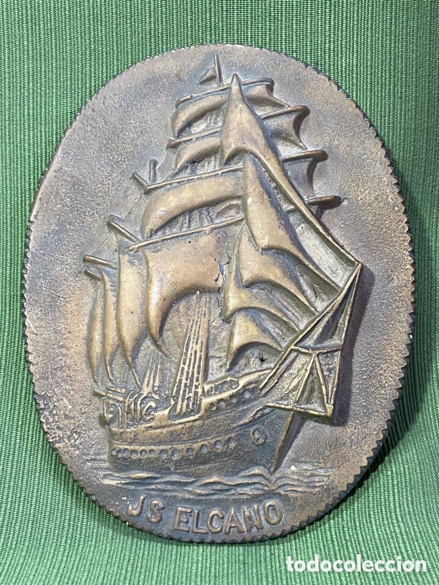 Coleccionismo: Placa de metopa del buque escuela Juan Sebasti&aacute;n Elcano. Armada espa&ntilde;ola.