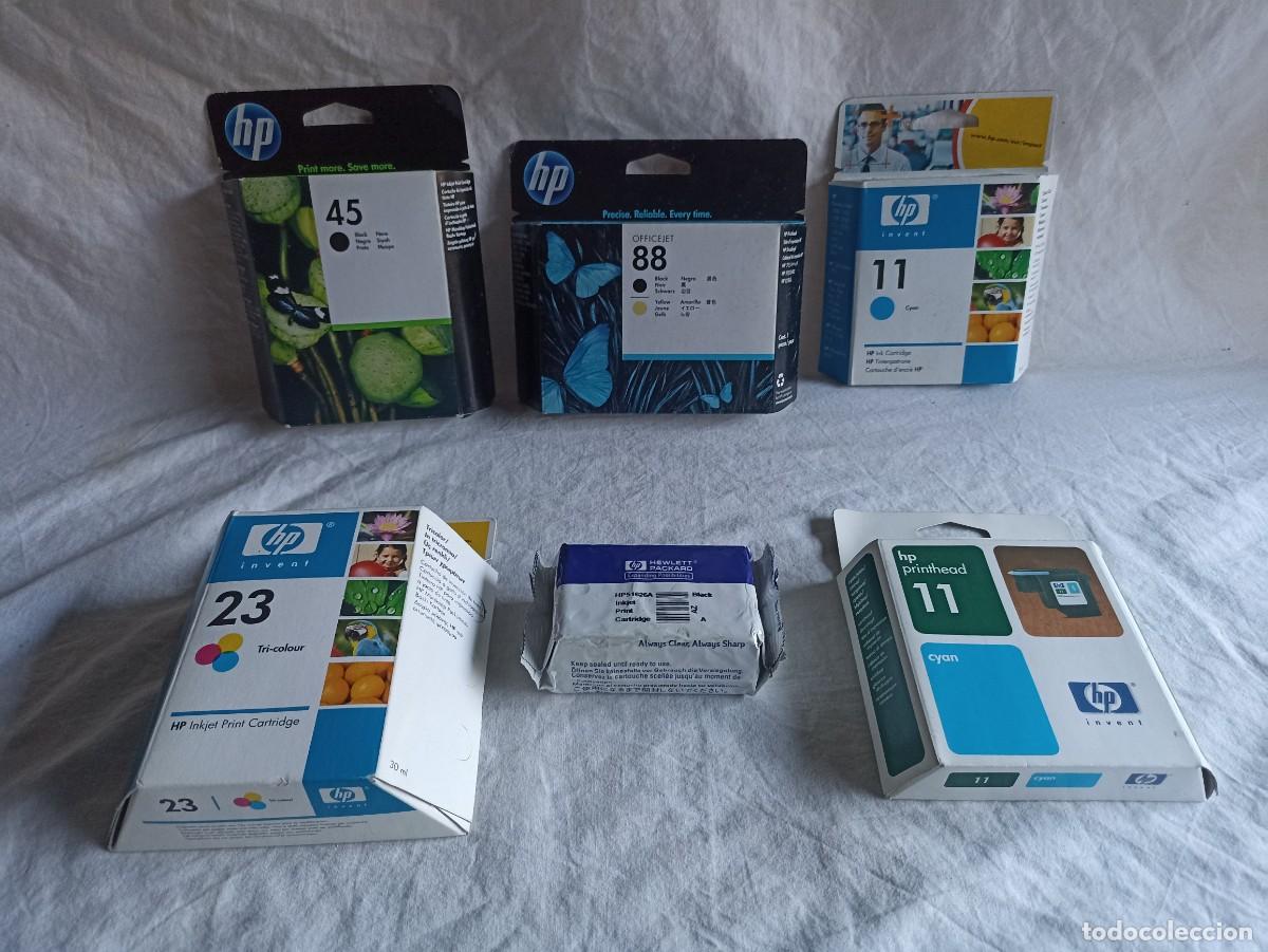 Coleccionismo: Lote 6 cartuchos de tinta para impresora hp