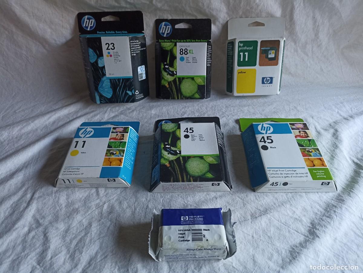 Coleccionismo: Lote 7 cartuchos de tinta para impresora hp