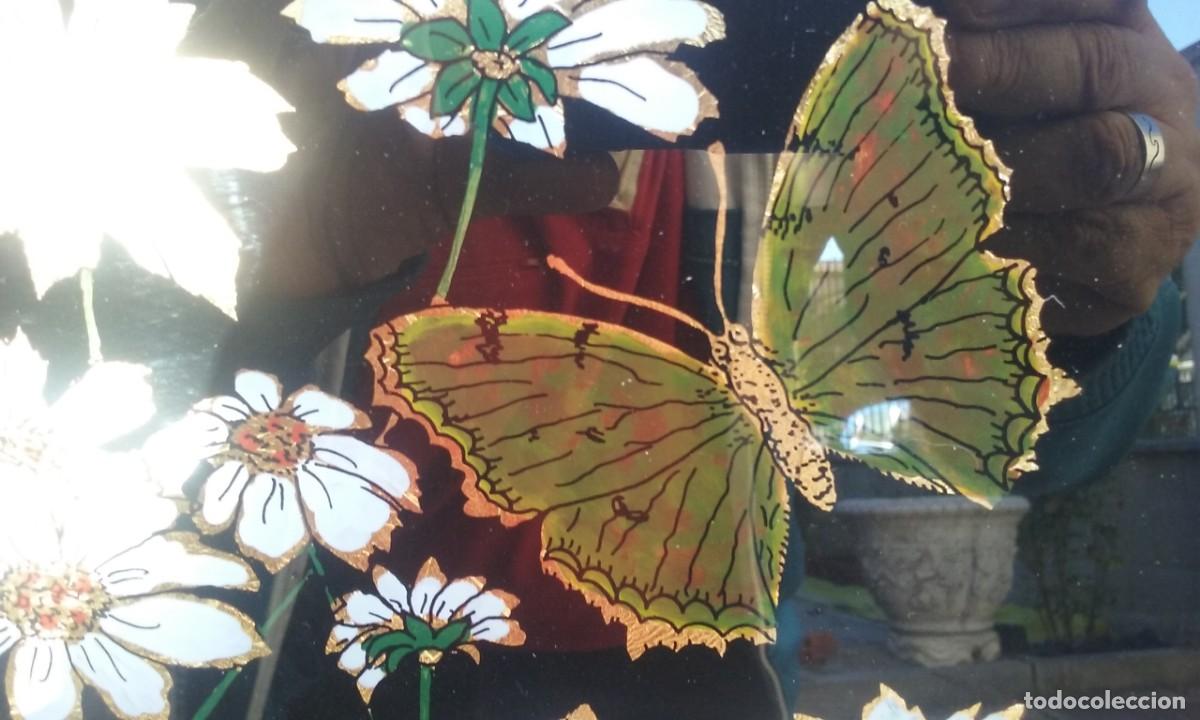 Coleccionismo: BANDEJA RECTANGULAR CON ASAS. DECORACI&Oacute;N FLORAL Y MARIPOSAS. - Foto 4