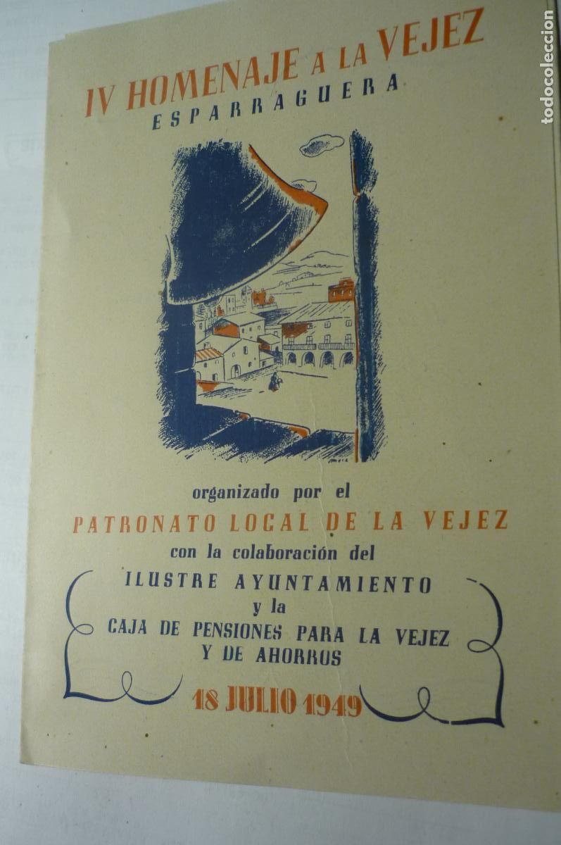 Coleccionismo: TRIPTICO ESPARRAGUERA IV HOMENAJE VEJEZ 1949 CM