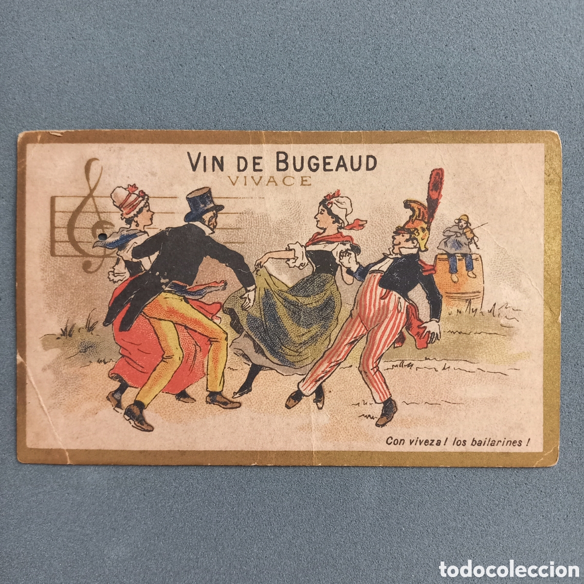 Collecting paper: Antiguo cart&oacute;n de publicidad, VINO de BUGEAUD, Vivace Toni-Nutritivo con Quina y Cacao, a&ntilde;os 20-30