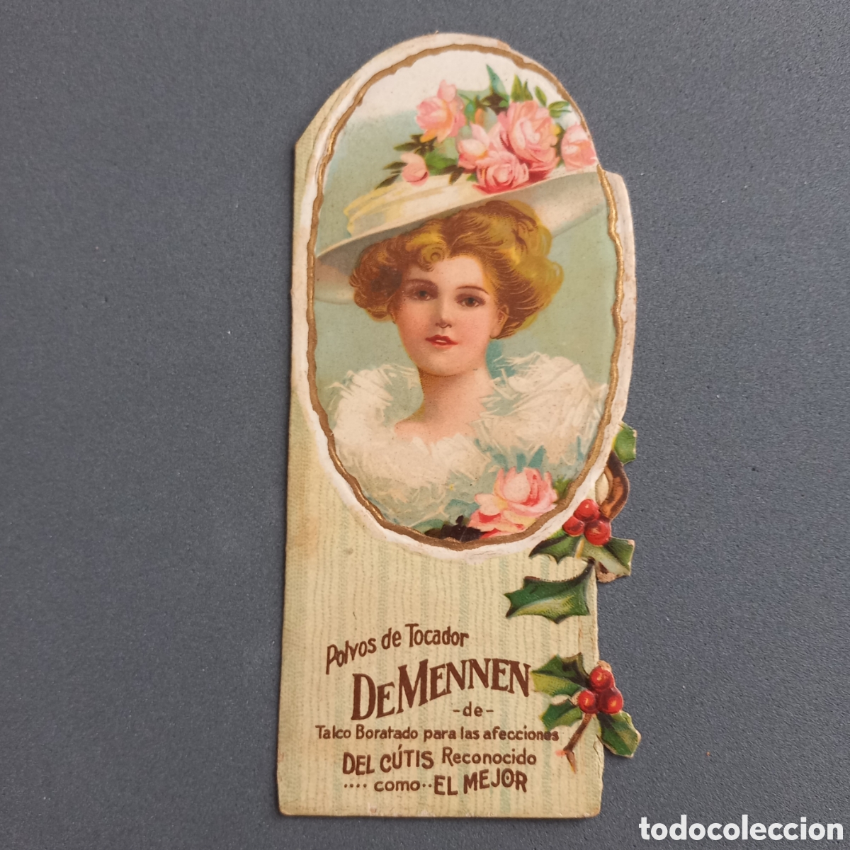 Collectionnisme: Antiguo cart&oacute;n de publicidad, Polvos de talco Tocador DE MENNEN, Newark, Estados Unidos, a&ntilde;os 20-30