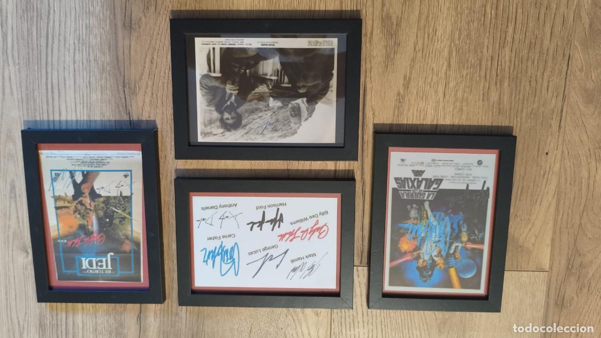 Coleccionismo: LA GUERRA DE LAS GALAXIAS, lote de 4 Cuadro con replicas de firmas, &iexcl;Muy chulos!