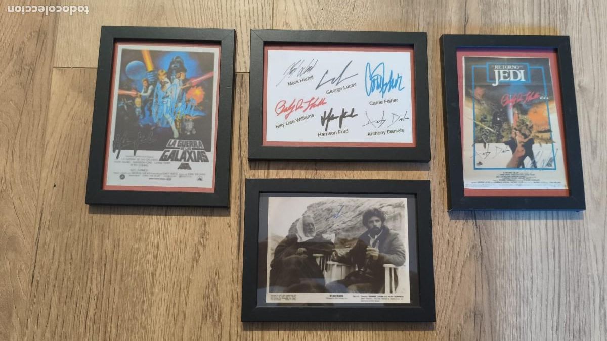 Coleccionismo: LA GUERRA DE LAS GALAXIAS, lote de 4 Cuadros con replicas de firmas, &iexcl;Muy chulos!