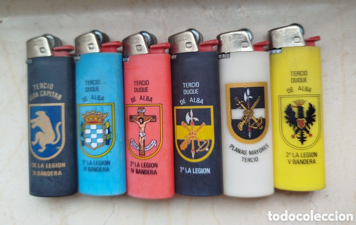 Coleccionismo: 6 Mecheros Bic Legi&oacute;n Espa&ntilde;ola