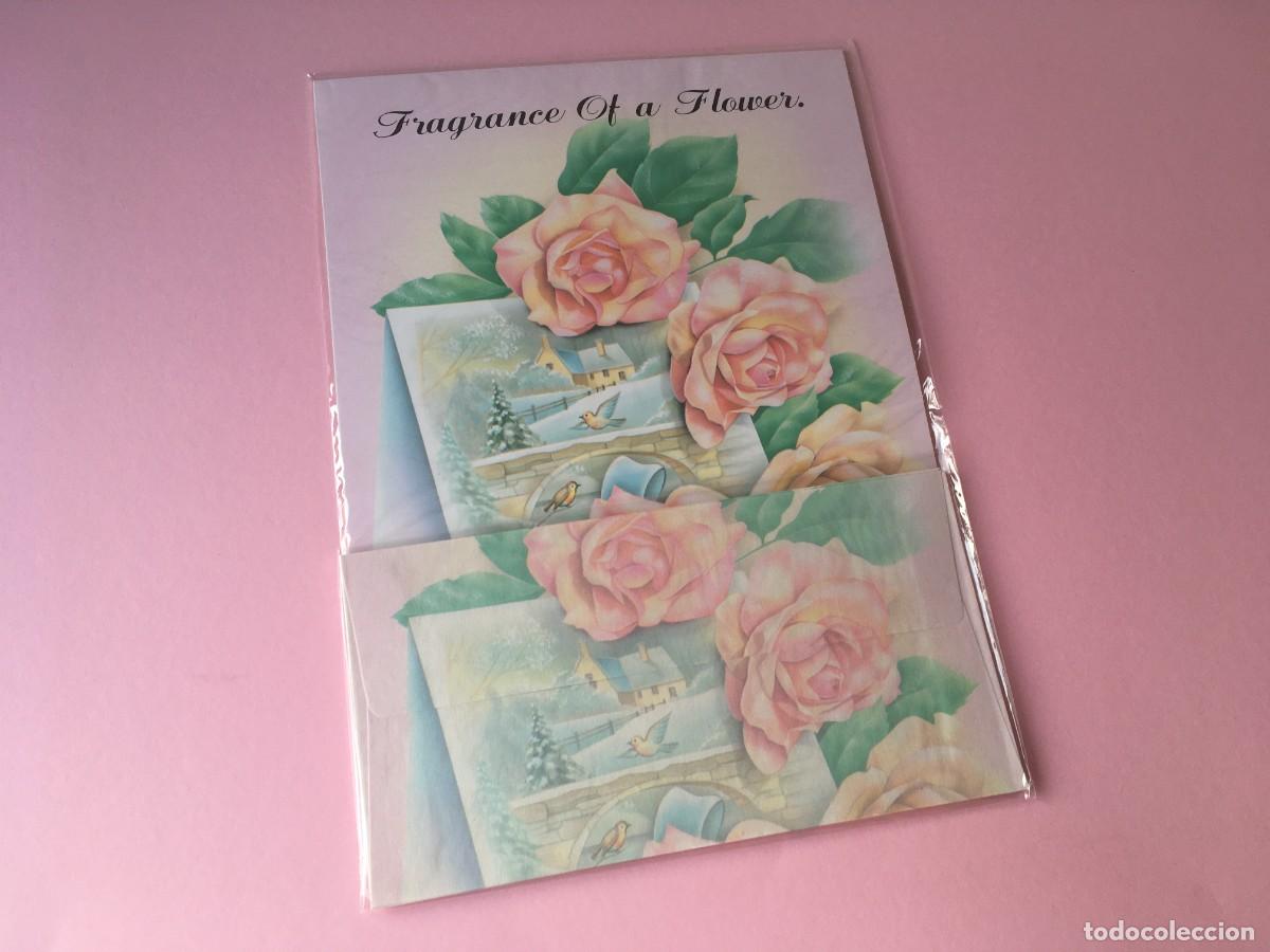 Coleccionismo: CONJUNTO PAPEL DE CARTA ESTILO HOJAS PERFUMADAS FRAGANCE OF A FLOWER A&Ntilde;OS 80 TAIWAN