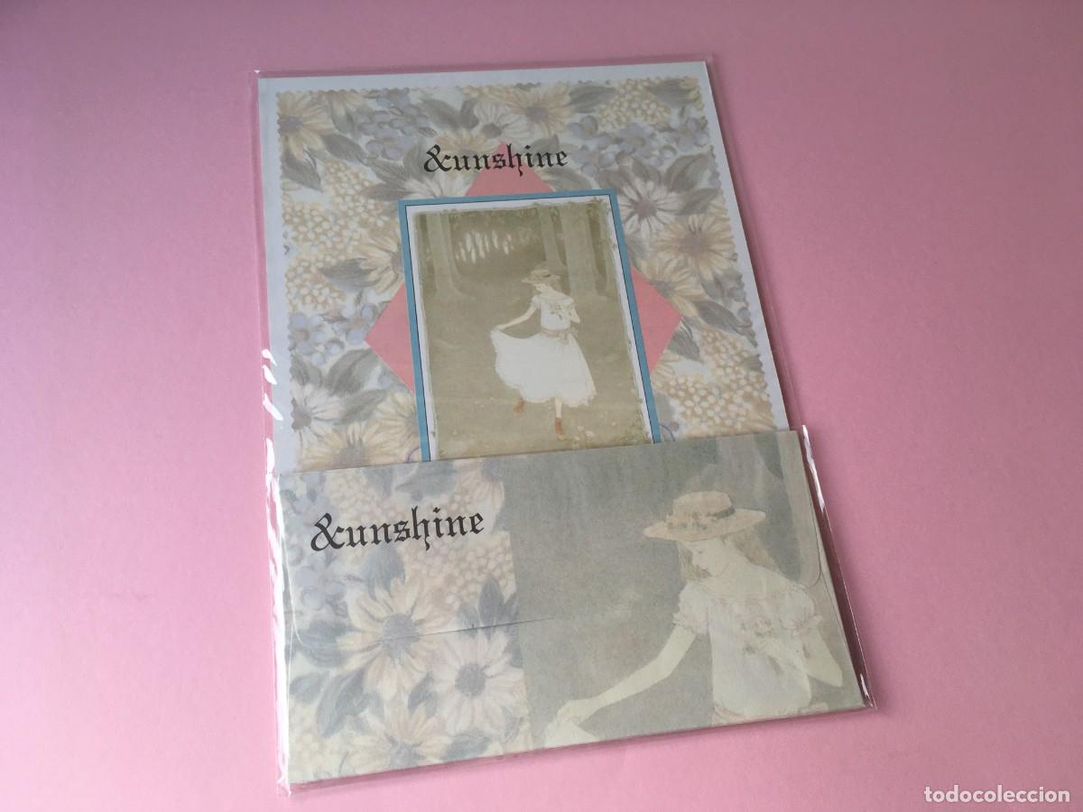 Coleccionismo: CONJUNTO PAPEL DE CARTA ESTILO HOJAS PERFUMADAS SUNSHINE A&Ntilde;OS 80 TAIWAN