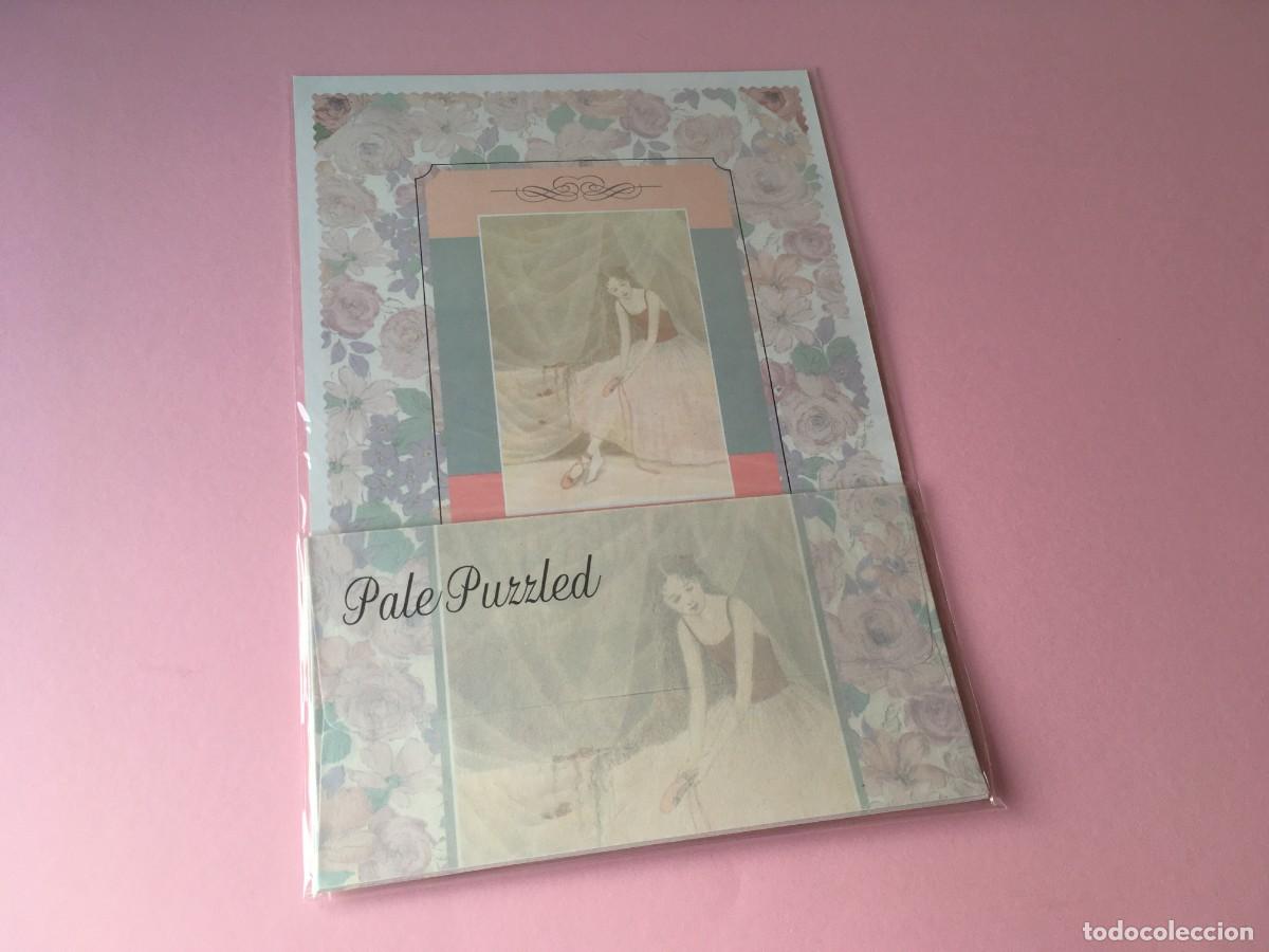 Coleccionismo: CONJUNTO PAPEL DE CARTA ESTILO HOJAS PERFUMADAS PALE PUZZLED A&Ntilde;OS 80 TAIWAN