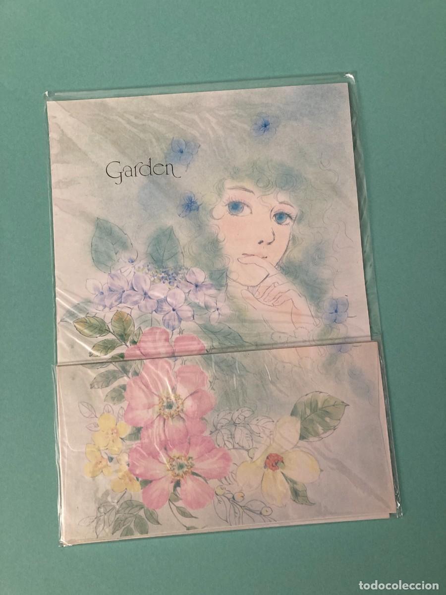 Coleccionismo: CONJUNTO PAPEL DE CARTA ESTILO HOJAS PERFUMADAS GARDEN A&Ntilde;OS 80 TAIWAN