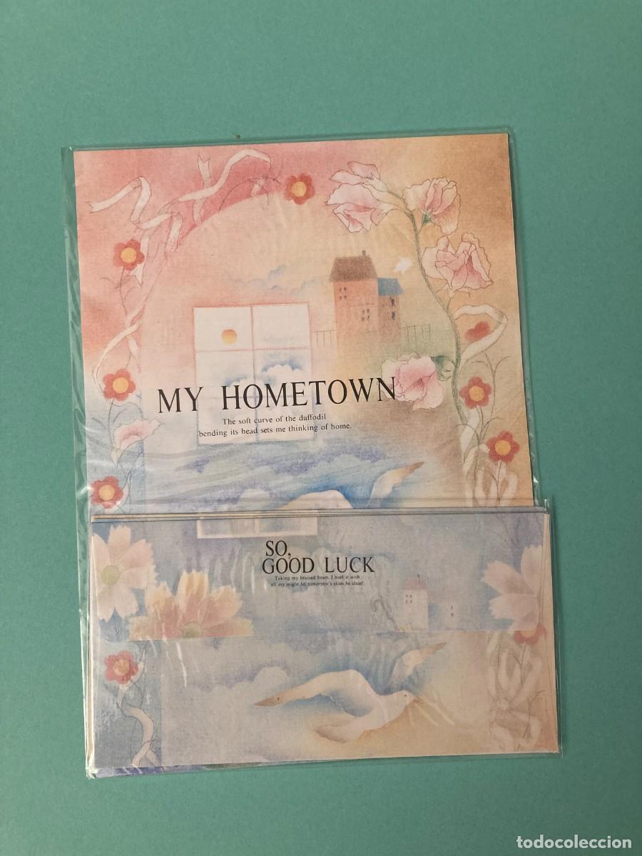 Coleccionismo: CONJUNTO PAPEL DE CARTA ESTILO HOJAS PERFUMADAS MY HOMETOWN A&Ntilde;OS 80 TAIWAN