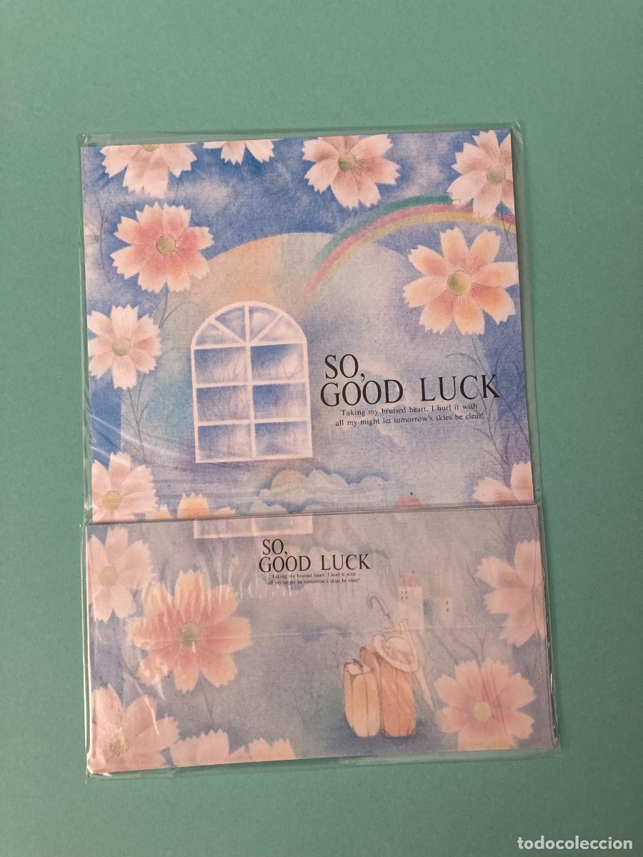 Coleccionismo: CONJUNTO PAPEL DE CARTA ESTILO HOJAS PERFUMADAS SO, GOOD LUCK A&Ntilde;OS 80 TAIWAN
