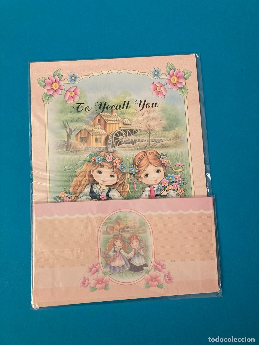 Coleccionismo: CONJUNTO PAPEL DE CARTA ESTILO HOJAS PERFUMADASTO YECALL YOU A&Ntilde;OS 80 TAIWAN