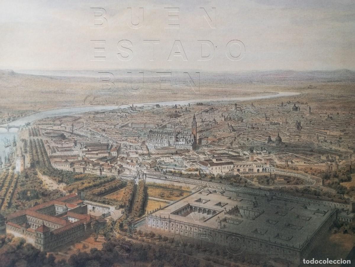 Coleccionismo: SEVILLA VISTA AEREA LAMINA EN PAPEL GRUESO DE GRAN CALIDAD 57X42 M32