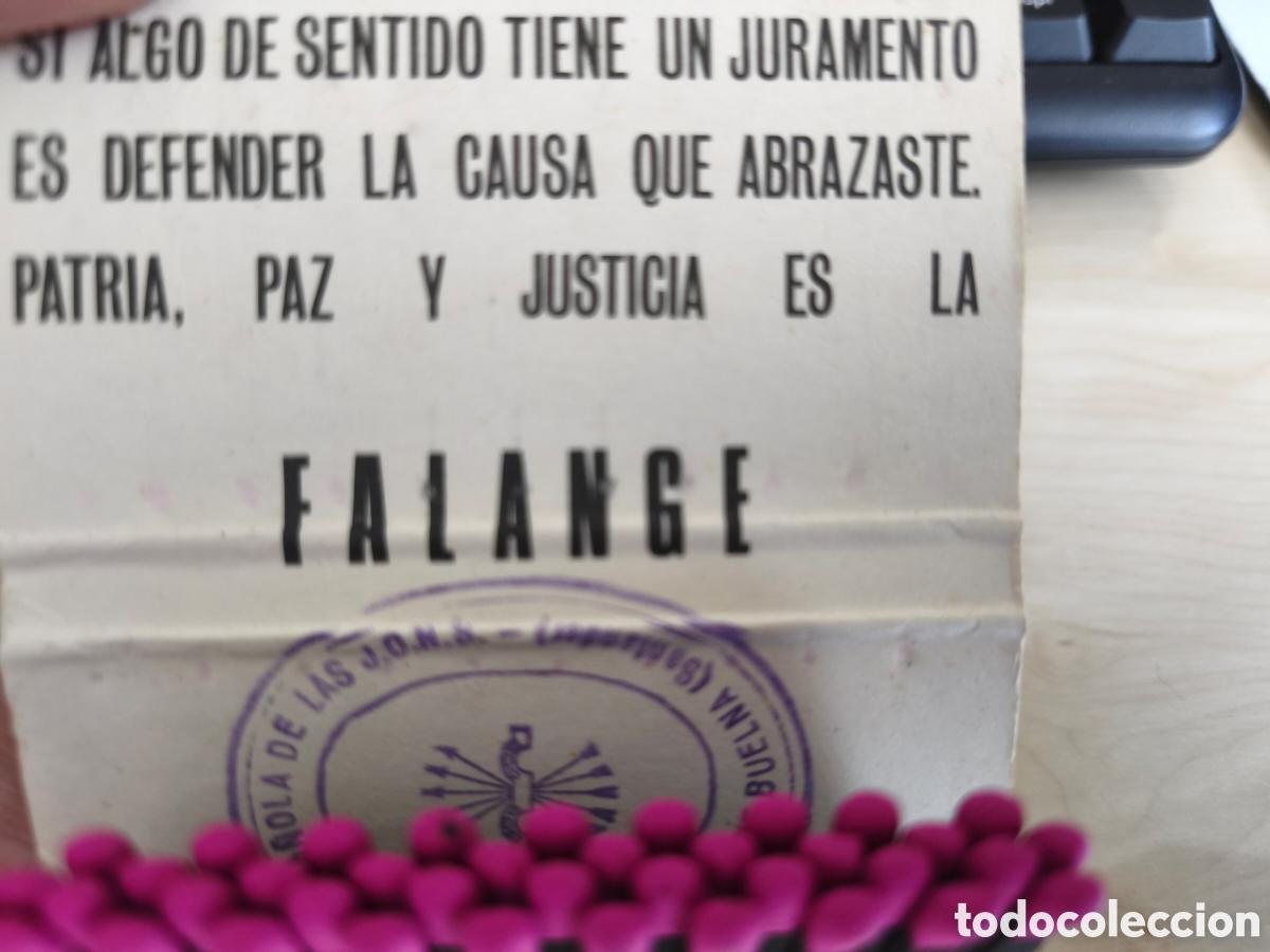 Coleccionismo: Cerillas Falange Espa&ntilde;ola de las Jons. Los Corrales de Buelna. Santander