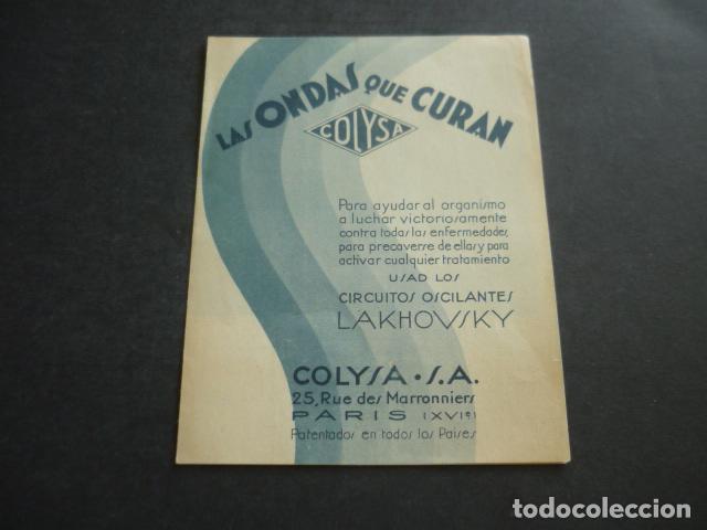 Collezionismo: COLYSA INDAS QUE CURAN DIPTICO PUBLICITARIO