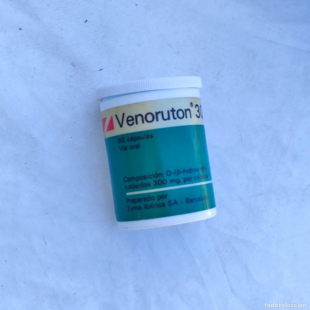 Coleccionismo: FRASCO PLASTICO VAC&Iacute;O - VENORUTON 300 CAPSULAS / ZYMA IBERICA BARCELONA 1980's - MEDICINA SALUD