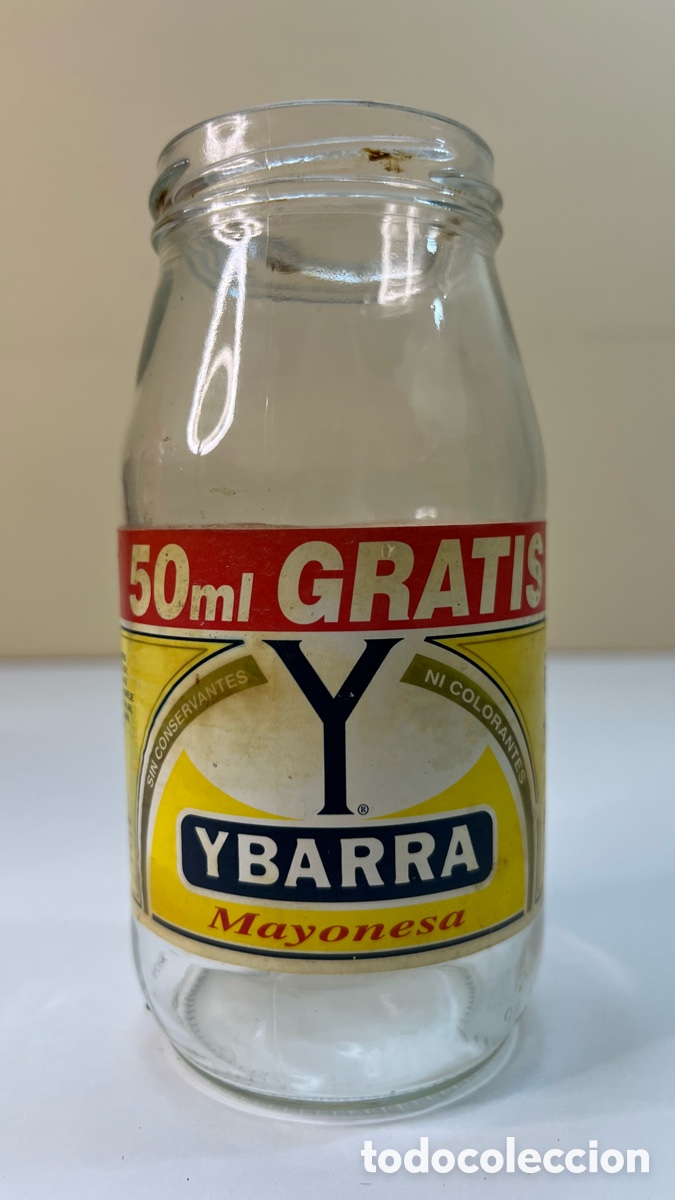 Coleccionismo: ANTIGUO BOTE ,FRASCO DE MAYONESA YBARRA ,FECHA CADUCIDAD A&Ntilde;O 2001