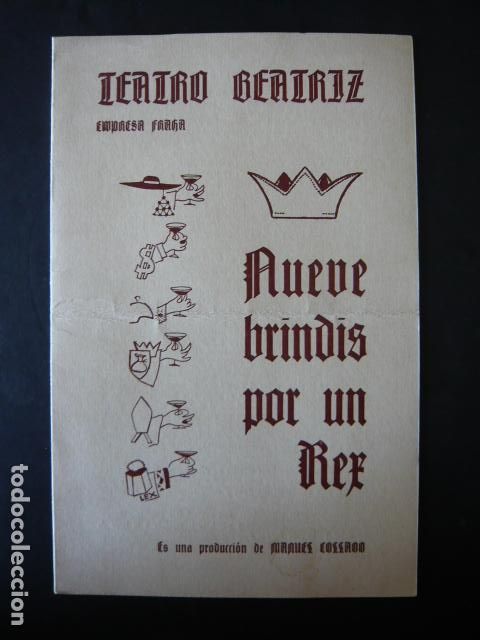 Collezionismo: MADRID TEATRO BEATRIZ PROGRAMA TEATRO NUEVE BRINDIS POR UN REY