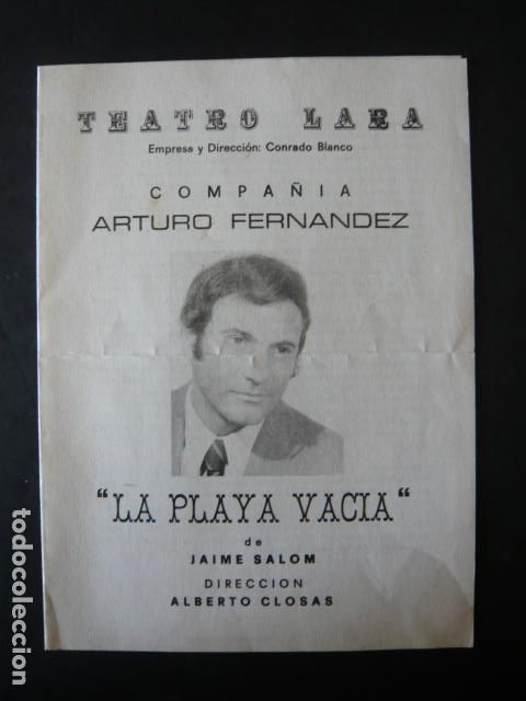 Collezionismo: MADRID TEATRO LARA PROGRAMA TEATRO LA PLAYA VACIA COMPA&Ntilde;IA ARTURO FERNANDEZ