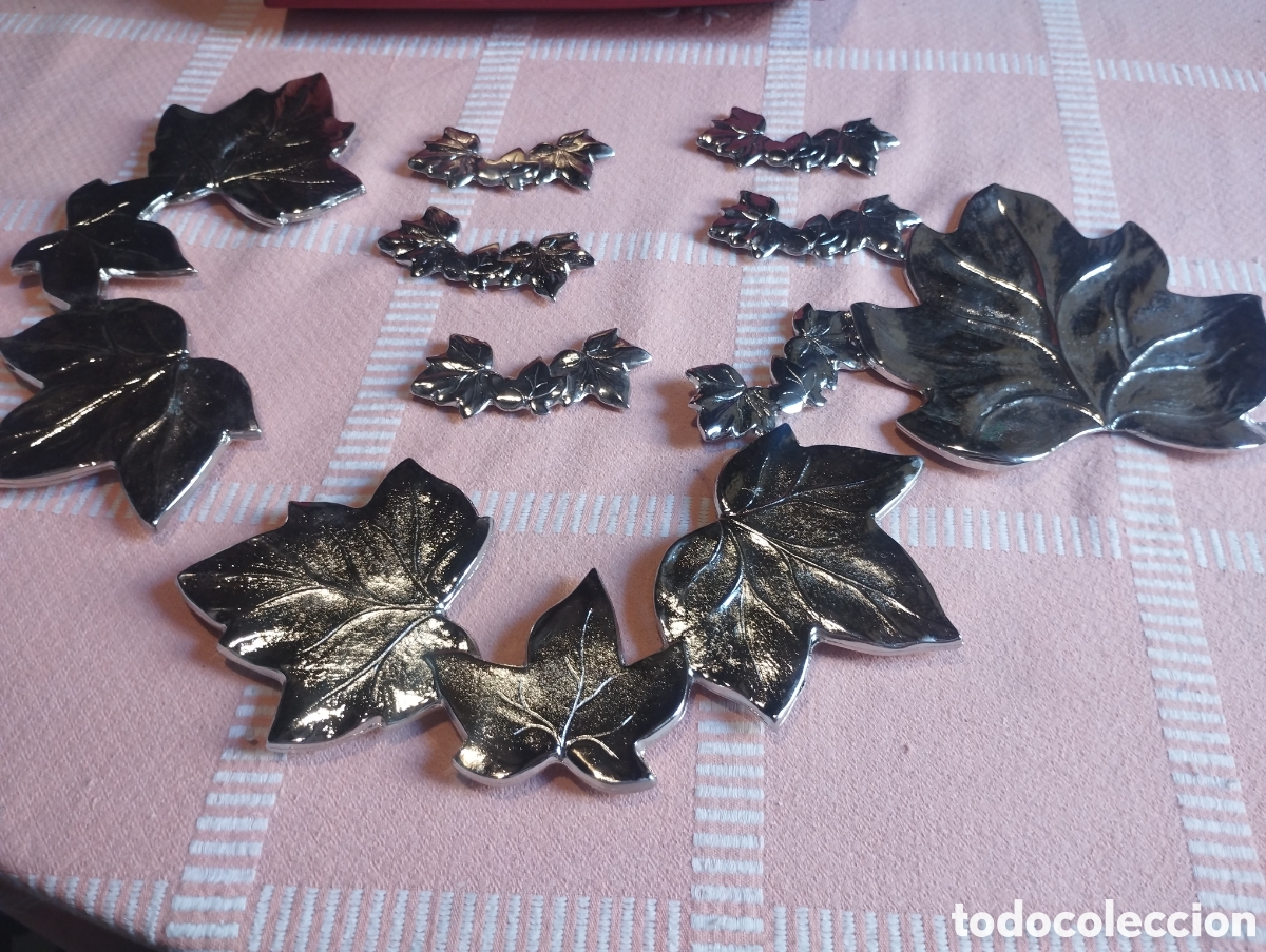 Collecting: Sobremesa Vit&iacute;cola con su estuche c&oacute;mo nuevo 9 piezas met&aacute;licas