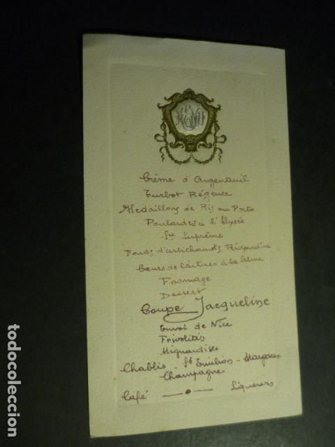 Coleccionismo: MENU MINUTA EN RELIEVE