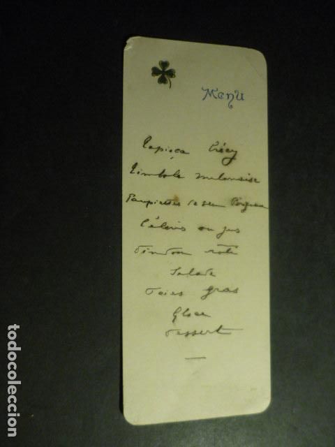 Collecting paper: MENU MINUTA CON TREBOL