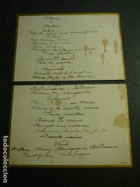 Collecting paper: MENU MINUTA SEPARADO