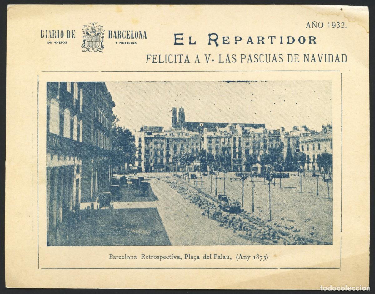 Colecionismo: REP&Uacute;BLICA ESPA&Ntilde;OLA, TARJETA, DIARIO DE BARCELONA, EL REPARTIDOR, 1932