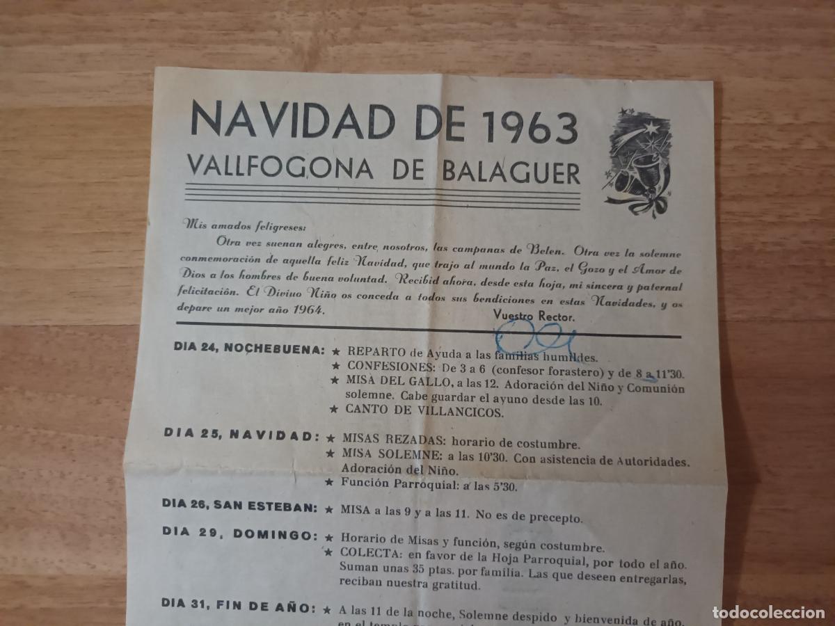 Coleccionismo: PROGRAMA NAVIDAD DE 1963. VALLFOGONA DE BALAGUER. Cabalgata de Reyes - Foto 2