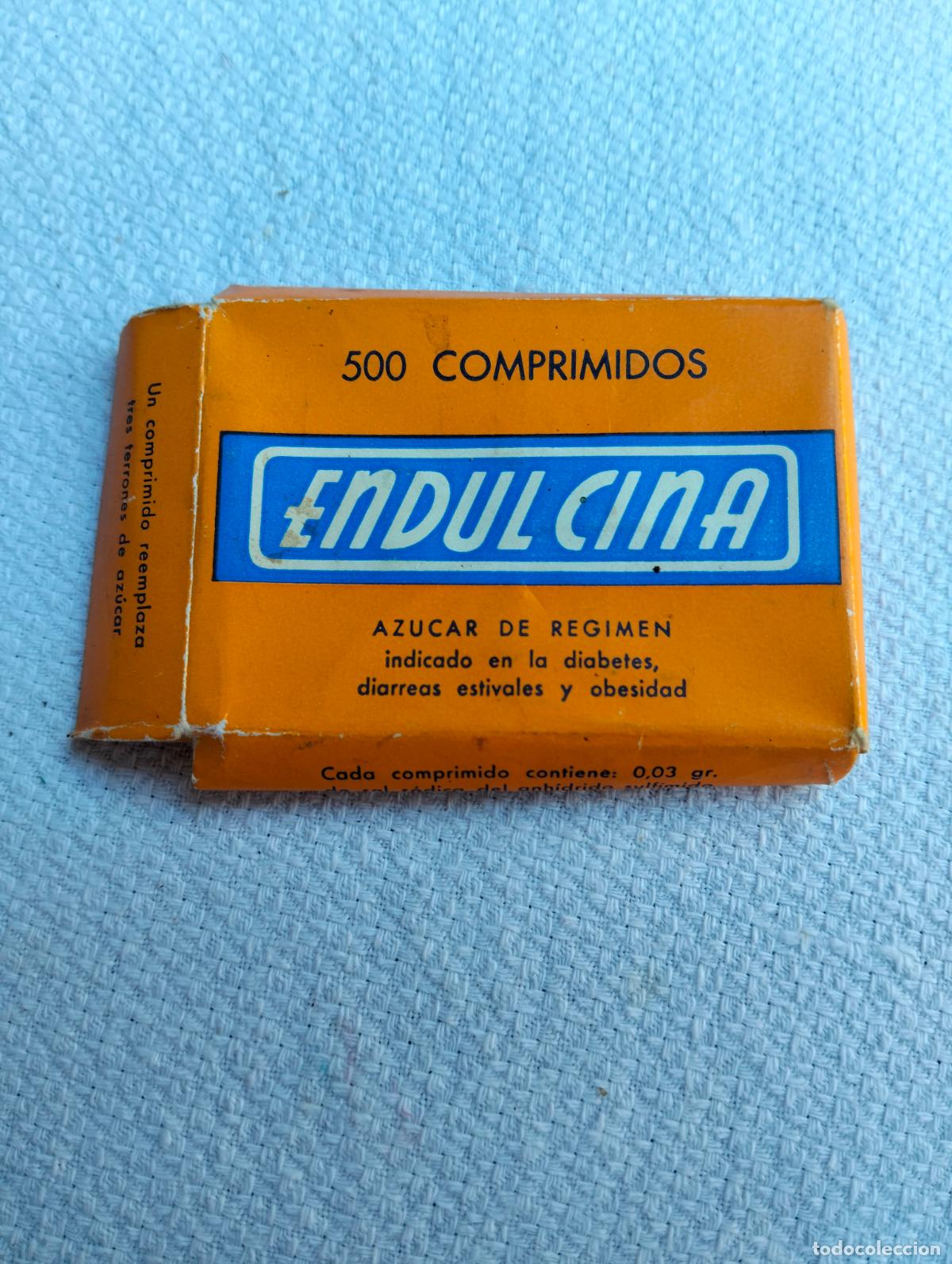 Coleccionismo: Caja peque&ntilde;a de pastillas 500 comprimidos endulcina endulzante alimentario alimenticio vintage