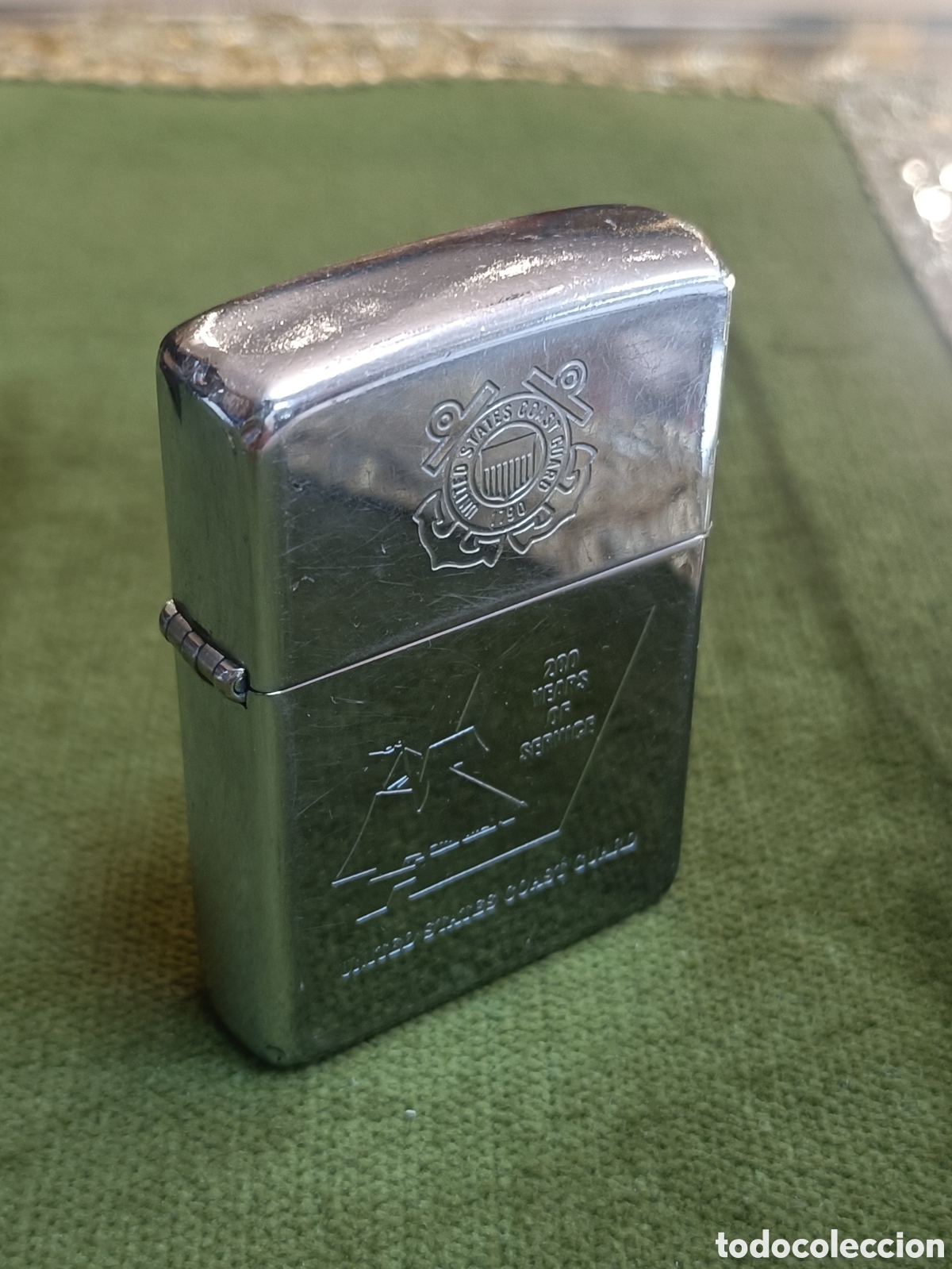 Coleccionismo: Mechero Zippo conmemorativo de los 200 a&ntilde;os de servicio de la Guardia Costera de Estados Unidos