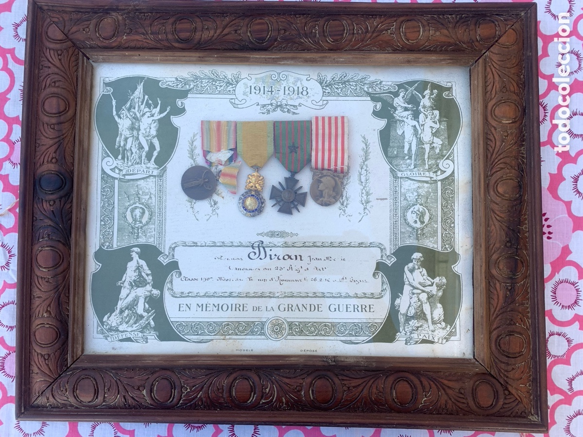 Collecting: Cuadro con 4 Medallas 1&ordf; Guerra Mundial 1914-1918 Francia