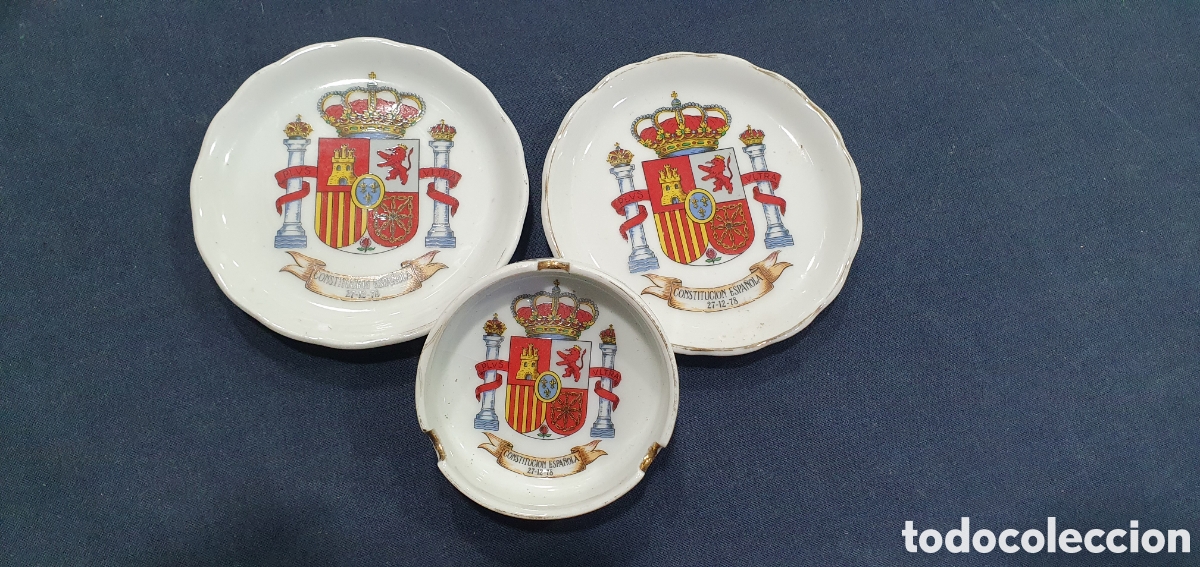 Collezionismo: Lote de 3 platitos Constituci&oacute;n Espa&ntilde;ola 1978. (L120)