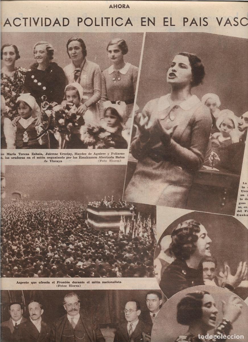 Coleccionismo: A1933 MITIN FRONTON EUSKALDUNA VIZCAYA TERESA ZABALA JULENNE UCELAY HAYDEE AGUIRRE POLIXENE TRABUDUA