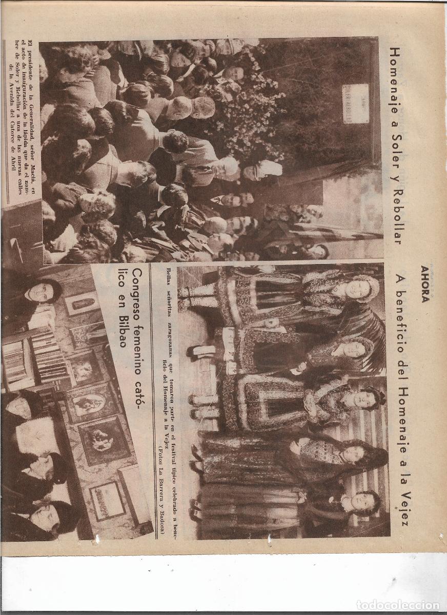 Coleccionismo: A&Ntilde;O 1933 RECORTE PRENSA HOMENAJE A SOLER Y REBOLLAR LAPIDA CON SU NOMBRE BARCELONA ASISTENCIA MACIA
