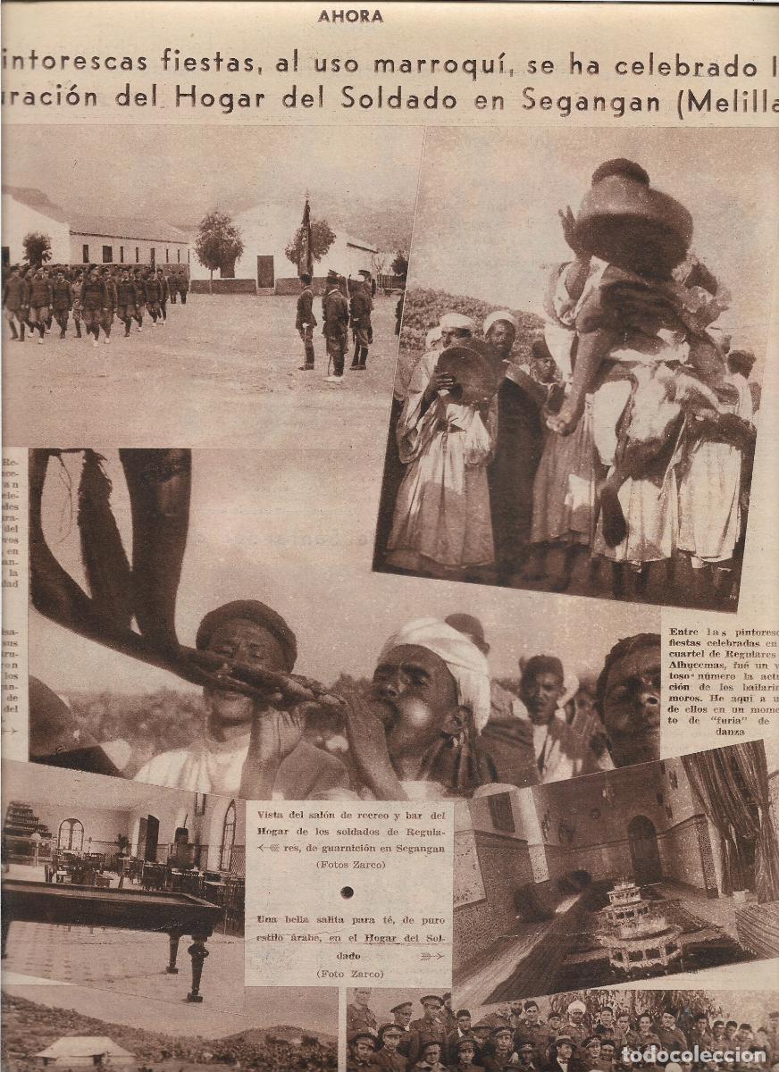 Coleccionismo: A&Ntilde;O 1933 RECORTE PRENSA MELILLA INAUGURACION DEL HOGAR DEL SOLDADO EN SEGANGAN