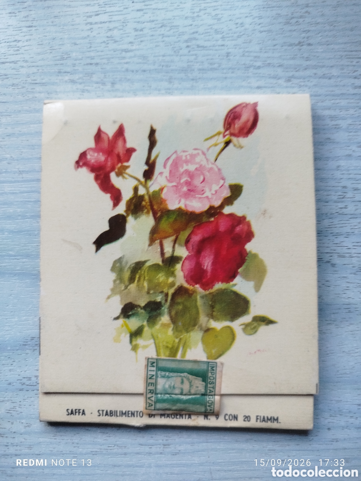 Coleccionismo: Antigua caja cerillas italiana 10 x 9cm