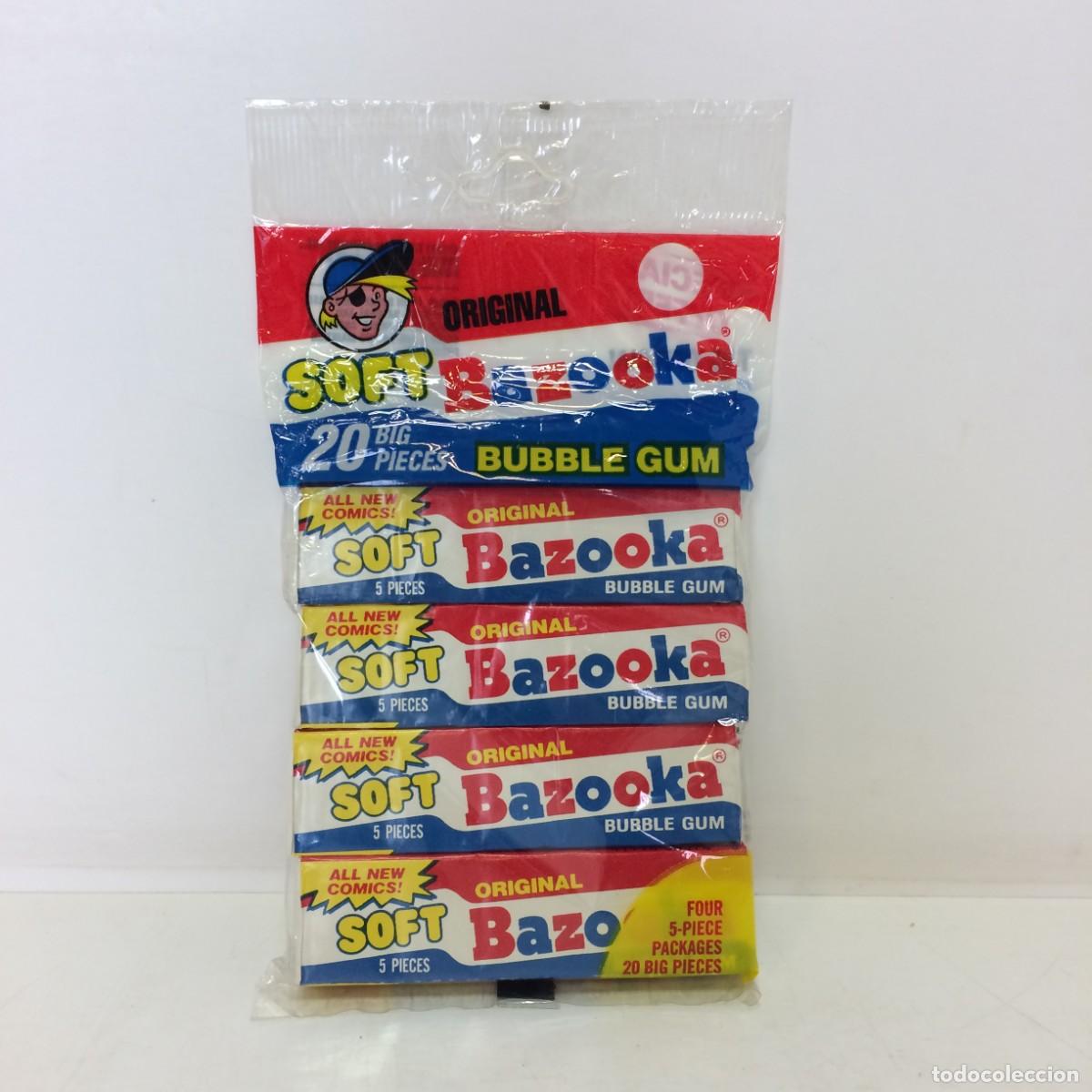 Collectionnisme: Antiguo lote de 4 paquetes de Chicles BAZOOKA - Bolsa Original, Sin Abrir - USA